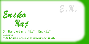 eniko maj business card